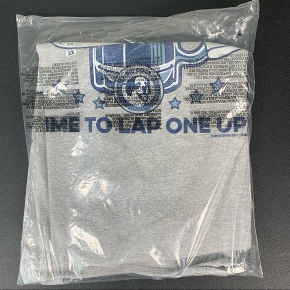 Big Dogs NWT sealed heather gray “Party” short sleeve tee shirt - Picture 2 of 10